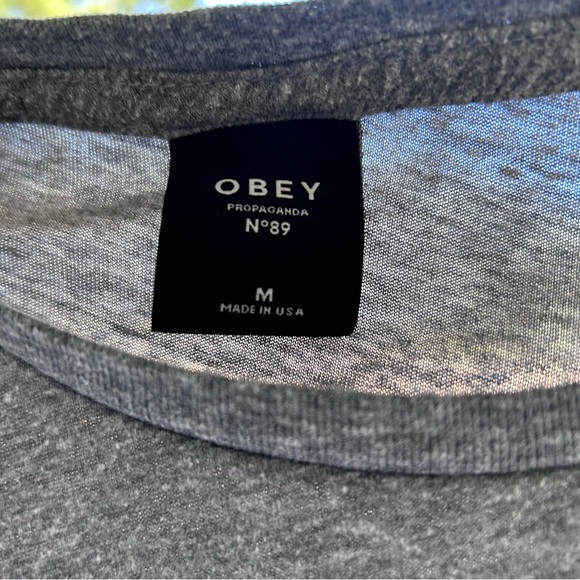 OBEY Heathered TShirt, flowered motif, Collector’s Item GUC - Picture 3 of 6